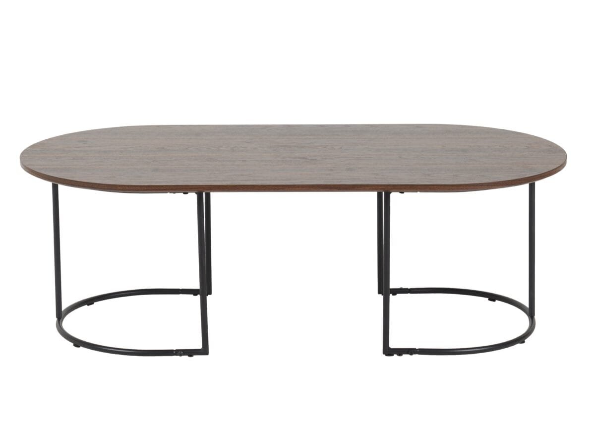 ⁦שולחן קפה אובלי לסלון בצבע עץ אגוז דגם 5009⁩ – תמונה ⁦4⁩