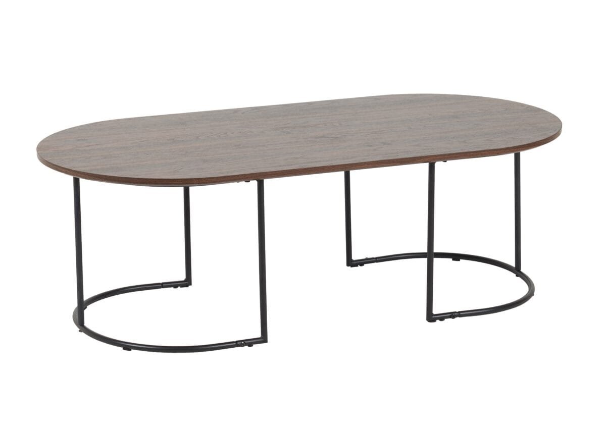 ⁦שולחן קפה אובלי לסלון בצבע עץ אגוז דגם 5009⁩ – תמונה ⁦3⁩