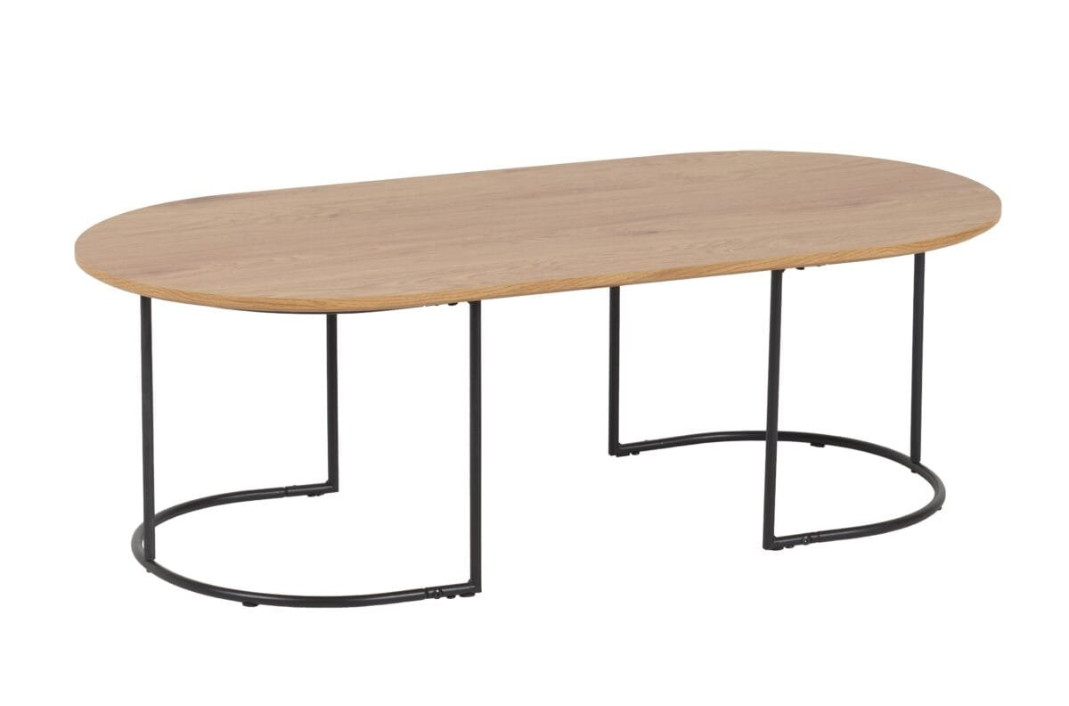 ⁦שולחן קפה אובלי לסלון בצבע עץ אלון דגם 5009⁩ – תמונה ⁦4⁩