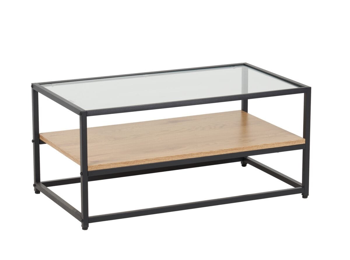 ⁦שולחן קפה לסלון דגם 5005 בצבע עץ שילוב זכוכית⁩ – תמונה ⁦4⁩