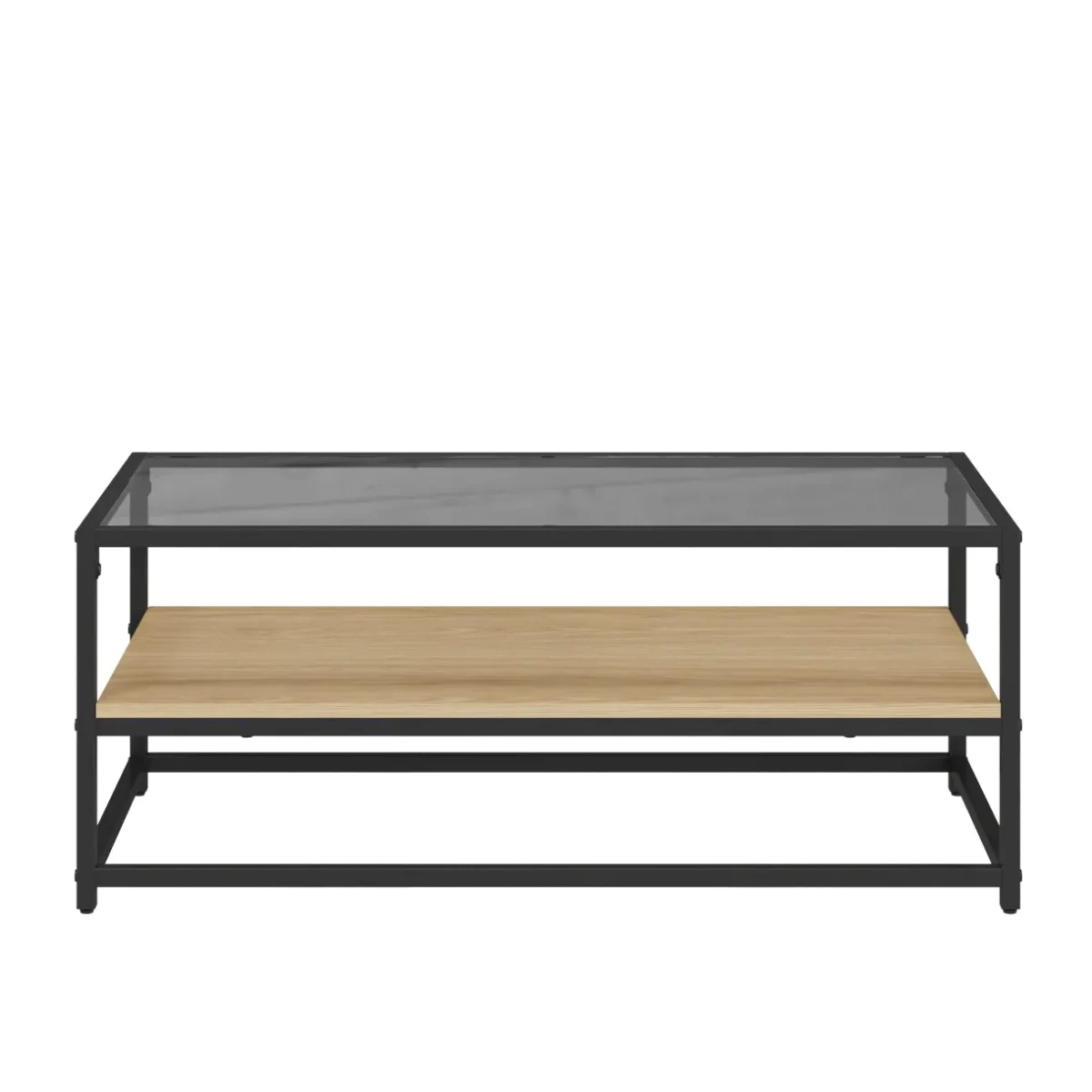 ⁦שולחן קפה לסלון דגם 5005 בצבע עץ שילוב זכוכית⁩ – תמונה ⁦6⁩