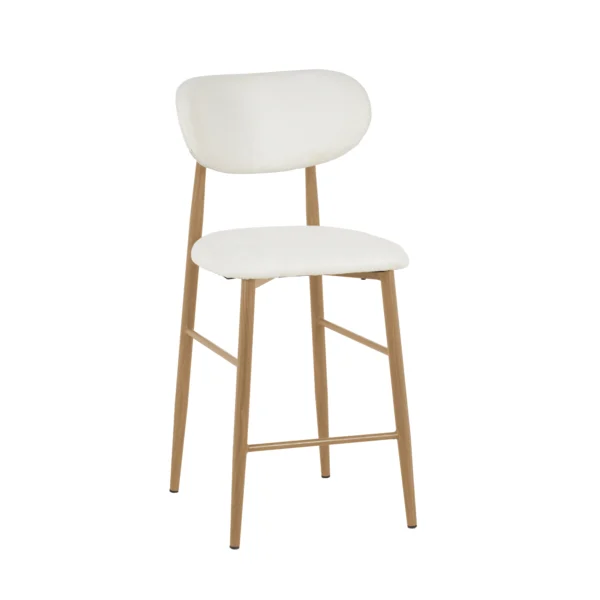 כיסא בר דגם 6121 מבית Step Up בצבע בז' שילוב רגליים דמוי עץ אלון