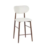 כיסא בר דגם 6121 מבית Step Up בצבע בז' שילוב רגליים דמוי עץ אגוז