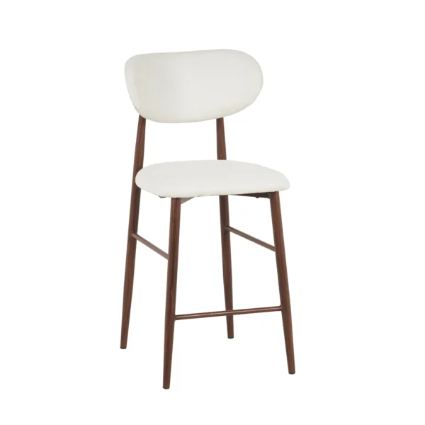 כיסא בר דגם 6121 מבית Step Up בצבע בז' שילוב רגליים דמוי עץ אגוז