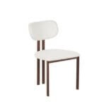 כיסא לפינת אוכל דגם 6122 בצבע בז' שילוב רגליים דמוי עץ אגוז