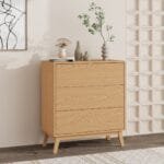 שידת אחסון 3 מגירות דגם 5044 בצבע עץ אלון