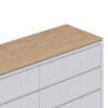 ⁦שידת אחסון 8 מגירות דגם 5052 בצבע לבן בשילוב עץ אלון⁩ – תמונה ⁦3⁩