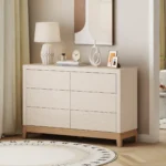 שידת אחסון 6 מגירות דגם 5047 בצבע סהרה שילוב רגלים בצבץ עץ אלון