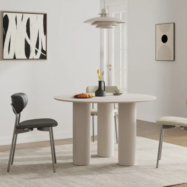 שולחן פינת אוכל עגול דגם 810 בצבע סהרה