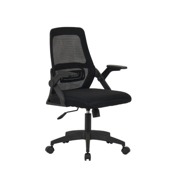 כיסא מחשב משרדי עם ידיות מתכווננות דגם 7014 בצבע שחור
