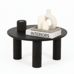 שולחן קפה עגול לסלון דגם 5017 בצבע עץ שחור