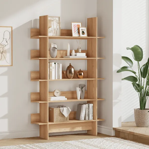 Image_20250908102205_345_10 יחידת מדפים מעוצבת בצבע עץ דגם 201 – תמונה 1