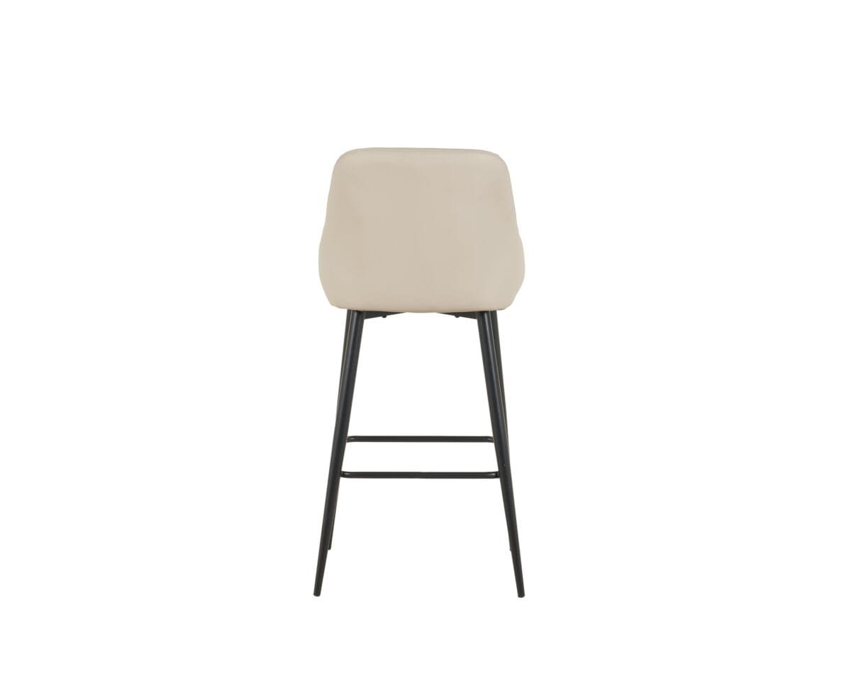 ⁦כיסא בר בריפוד דמוי עור דגם 6134 בצבע קרם⁩ – תמונה ⁦4⁩