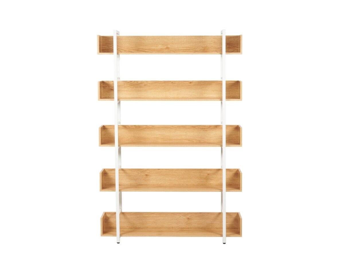 ⁦יחידת מדפים מעוצבת בצבע עץ דגם 203⁩ – תמונה ⁦3⁩