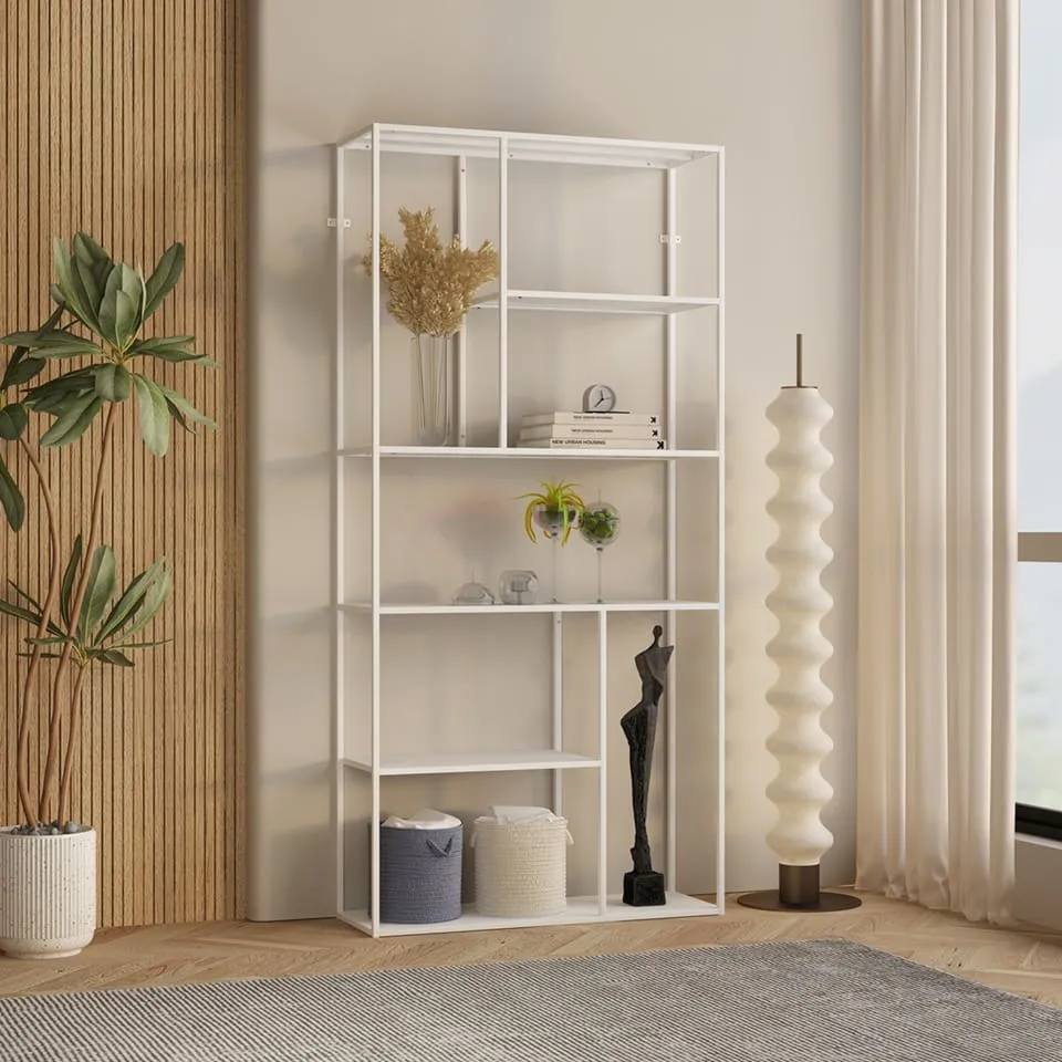 כוננית מתכת לבנה דגם 206 מבית Step Up