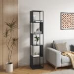 יחידת מדפים מתכת מעוצבת צבע שחור דגם 208