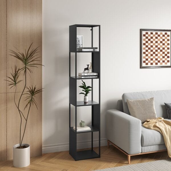 יחידת מדפים מתכת מעוצבת צבע שחור דגם 208