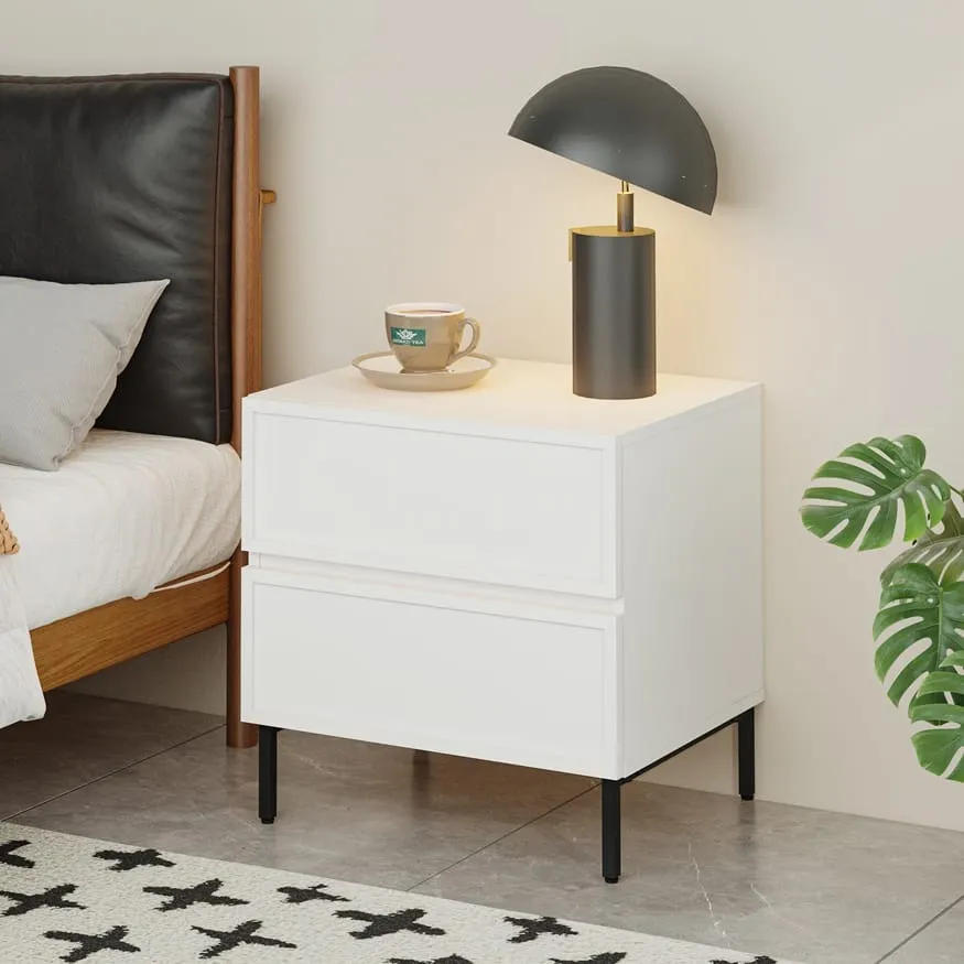 ⁦שידת לילה מעוצבת לצד המיטה בצבע לבן דגם 3288⁩ – תמונה ⁦1⁩