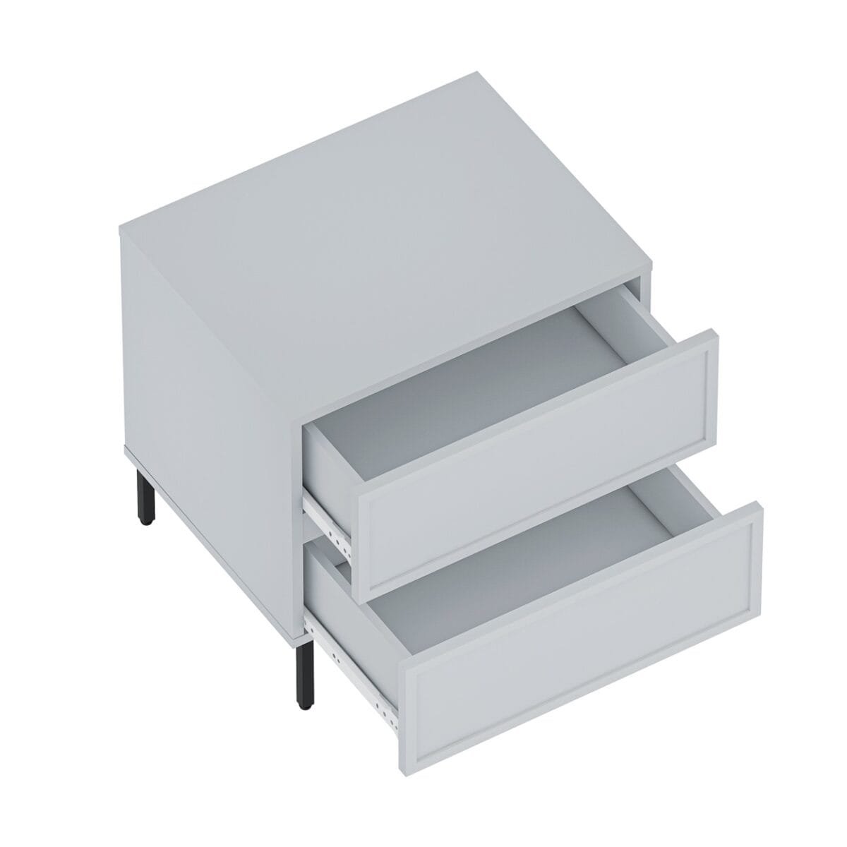 ⁦שידת לילה מעוצבת לצד המיטה בצבע אפור דגם 3288⁩ – תמונה ⁦8⁩