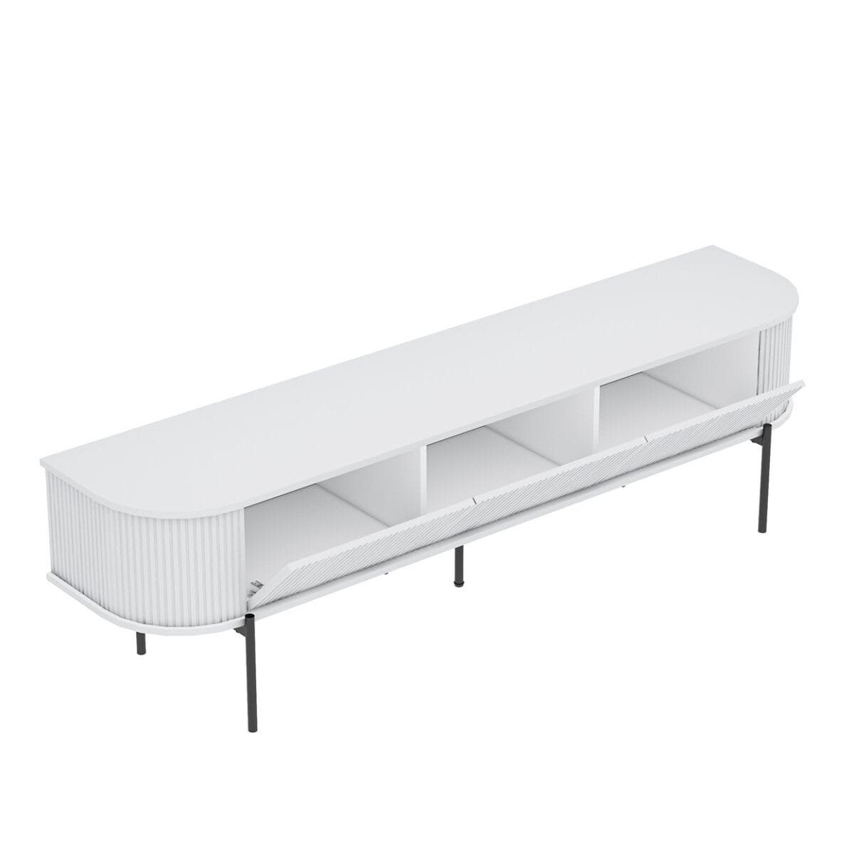 ⁦מזנון טלוויזיה יוקרתי לסלון דגם 4081  ניתן לתלייה באורך 180 ס"מ צבע לבן⁩ – תמונה ⁦4⁩