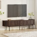 מזנון טלוויזיה יוקרתי לסלון דגם 4081  ניתן לתלייה באורך 180 ס"מ צבע אגוז