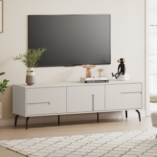 מזנון טלוויזיה מודרני לסלון דגם 4082 באורך 160 ס"מ צבע שמנת - סהרה