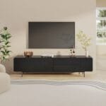 מזנון טלוויזיה יוקרתי לסלון דגם 4020 באורך 200 ס"מ צבע שחור