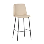 כיסא בר בריפוד דמוי עור דגם 6137 בצבע קרם