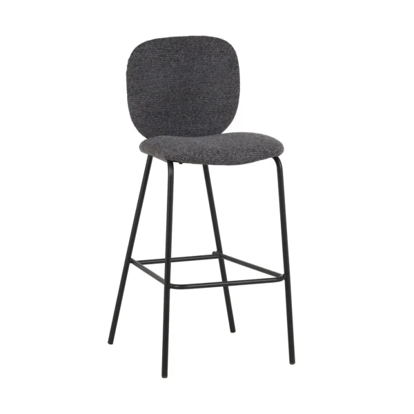 כיסא בר מרופד דגם 6145 בצבע אפור כהה