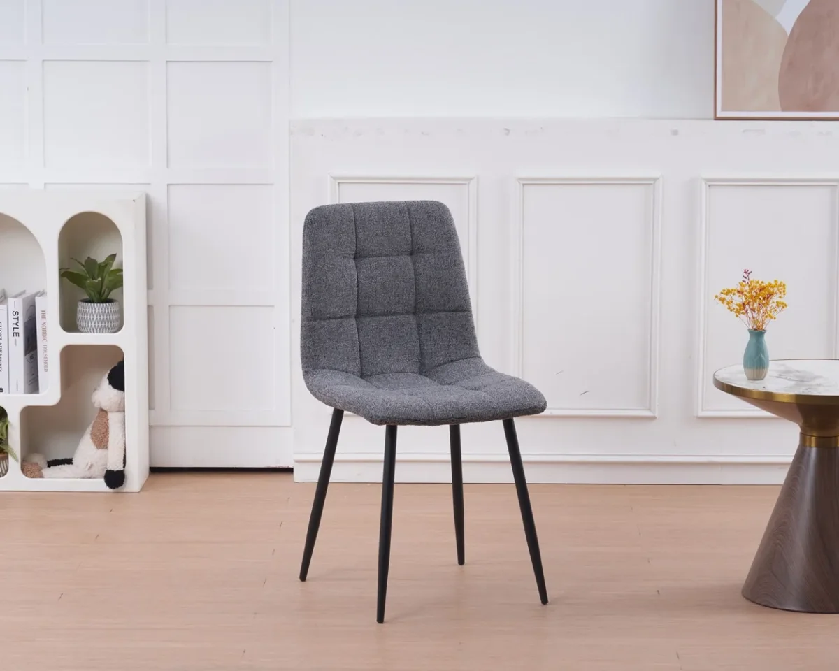 ⁦כיסא מרופד לפינת אוכל דגם 6149 בצבע אפור כהה⁩ – תמונה ⁦5⁩