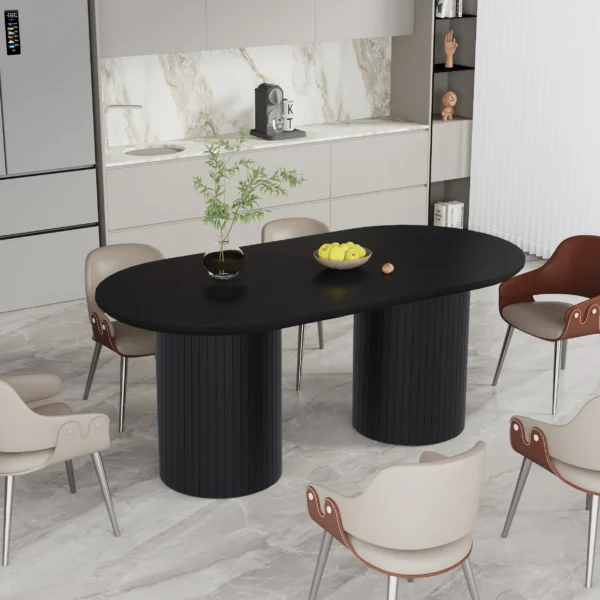 שולחן פינת אוכל אובלי דגם 816 בצבע שחור