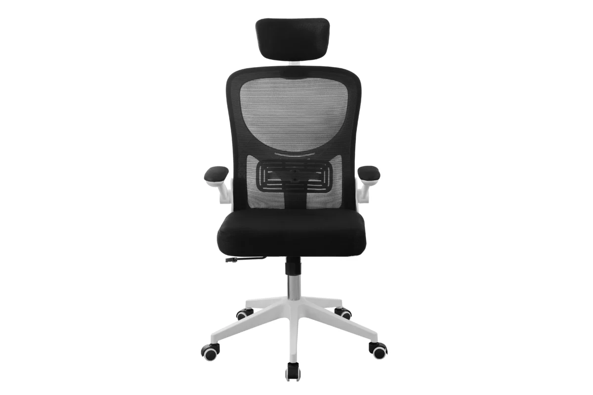 ⁦כיסא מחשב משרדי מתכוונן דגם 7022 בצבע שחור שילוב לבן⁩ – תמונה ⁦2⁩