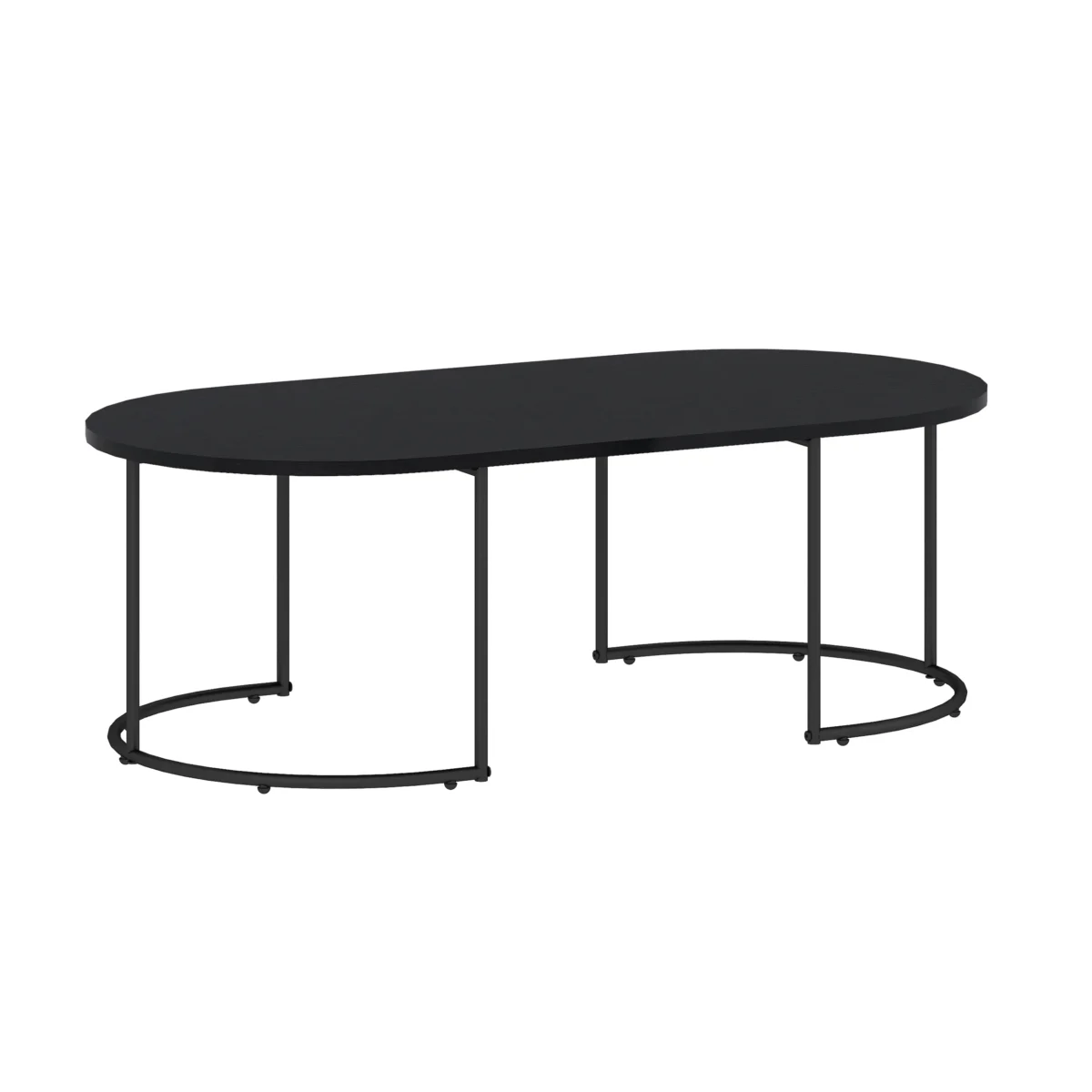 ⁦שולחן סלון אובלי בצבע שחור דגם 5009⁩ – תמונה ⁦4⁩