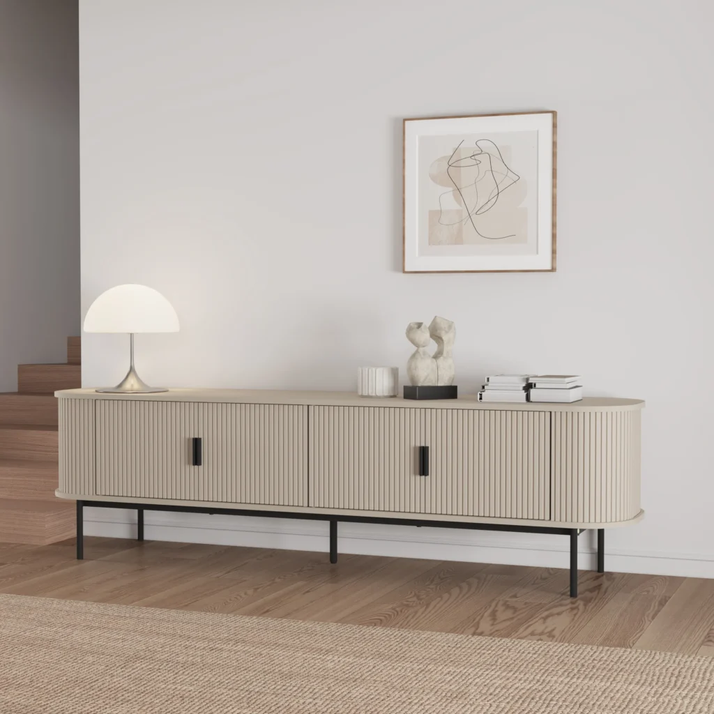 מזנון טלוויזיה יוקרתי לסלון דגם 4080 באורך 180 סמ בגימור טרוונטין