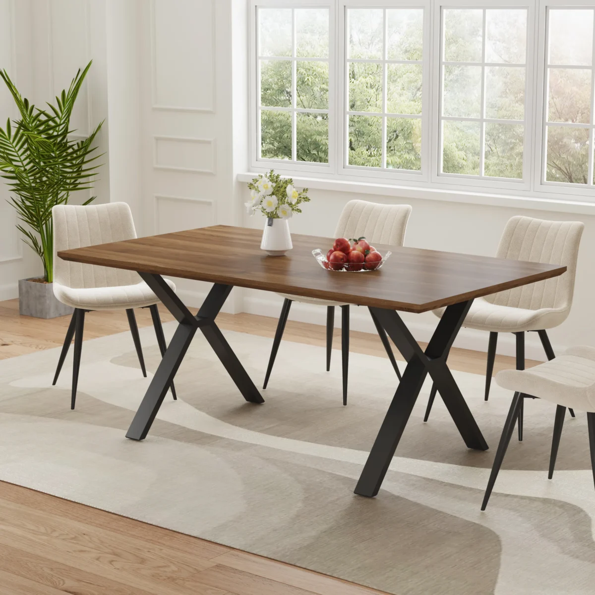 ⁦שולחן פינת אוכל מלבני דגם 806 בצבע עץ אגוז⁩ – תמונה ⁦2⁩