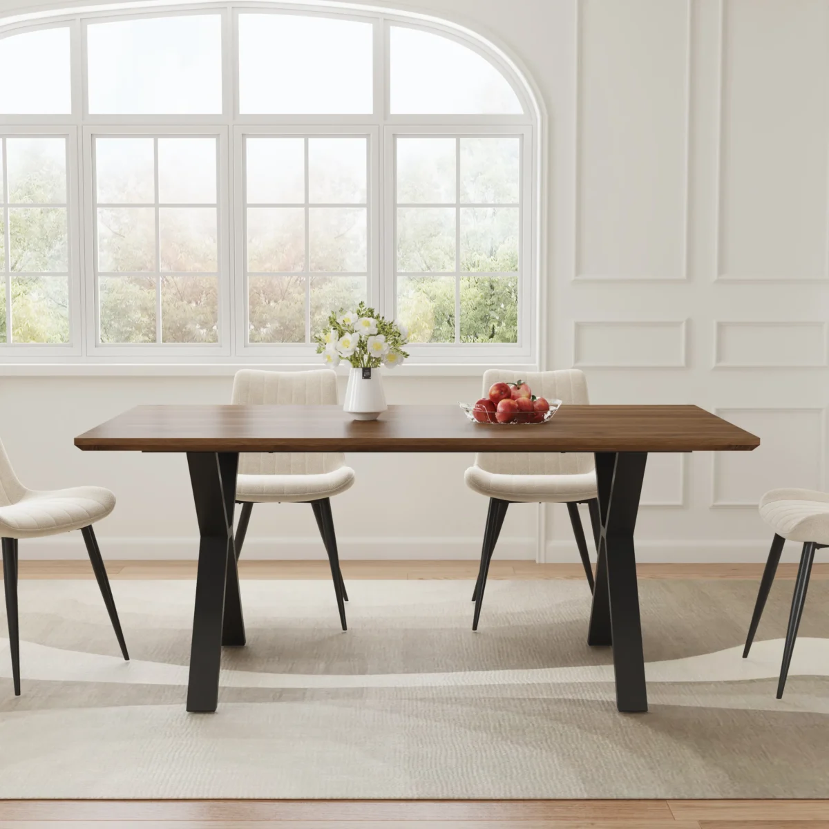 ⁦שולחן פינת אוכל מלבני דגם 806 בצבע עץ אגוז⁩ – תמונה ⁦5⁩