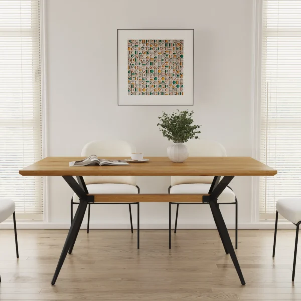 שולחן פינת אוכל מלבני דגם 818 בצבע עץ אלון