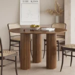 שולחן פינת אוכל עגול דגם 810 בצבע אגוז