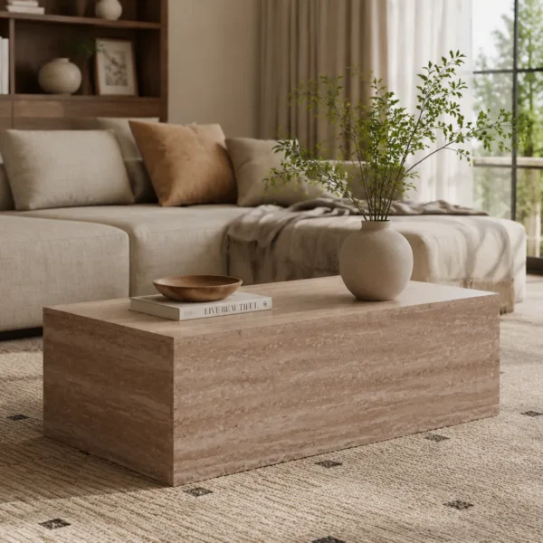 שולחן סלון מלבני BOX דגם 5240 בצבע טרוורטין