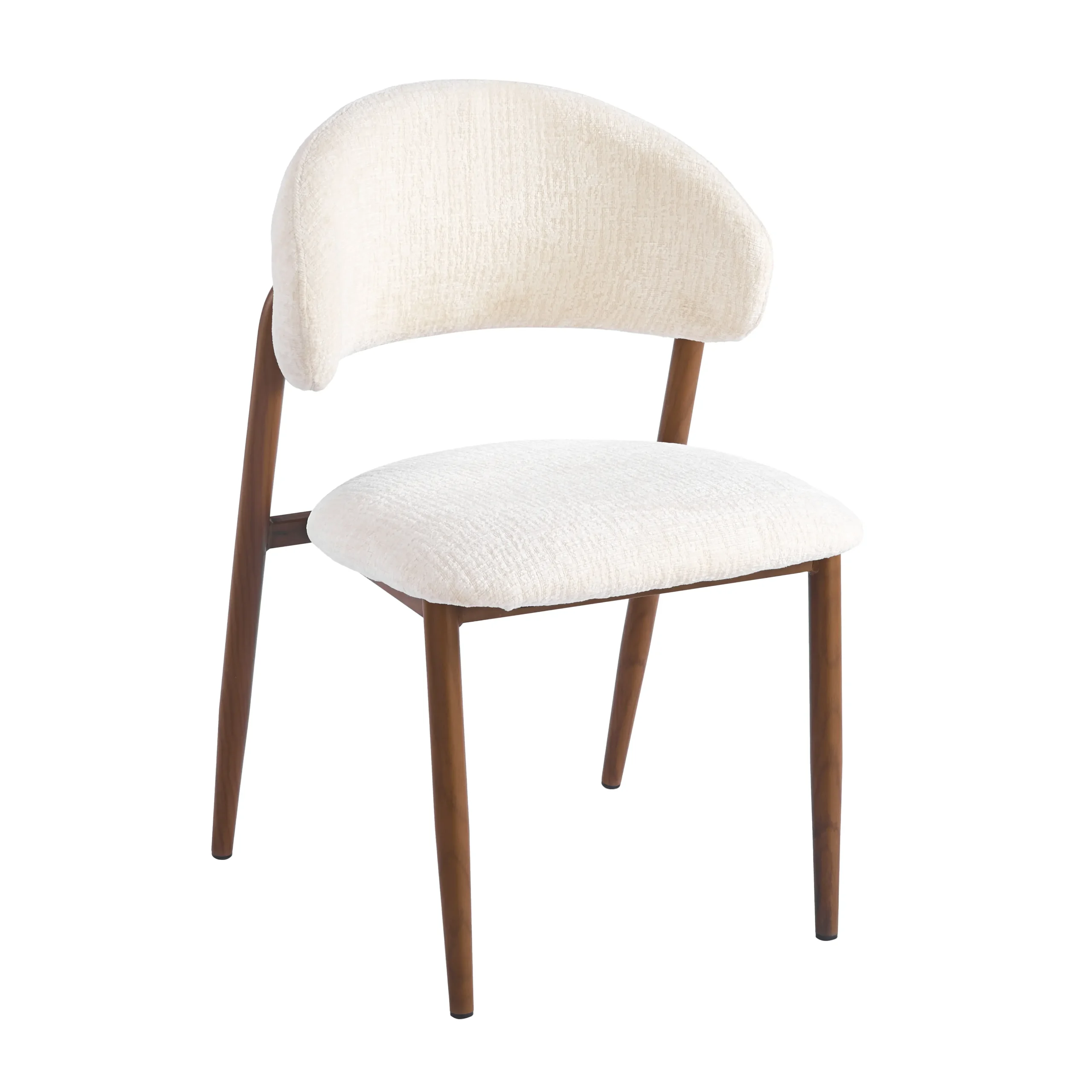 DC6240 Walnut legs+Beige Tresor-22 כיסא מרופד לפינת אוכל דגם 6240 בצבע קרם שילוב רגליים בצבע אגוז – תמונה 1