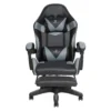 כיסא גיימינג Tesla דגם 7038 בצבע אפור ושחור - מבט קדמי עם כרית תמיכה לצוואר ולגב