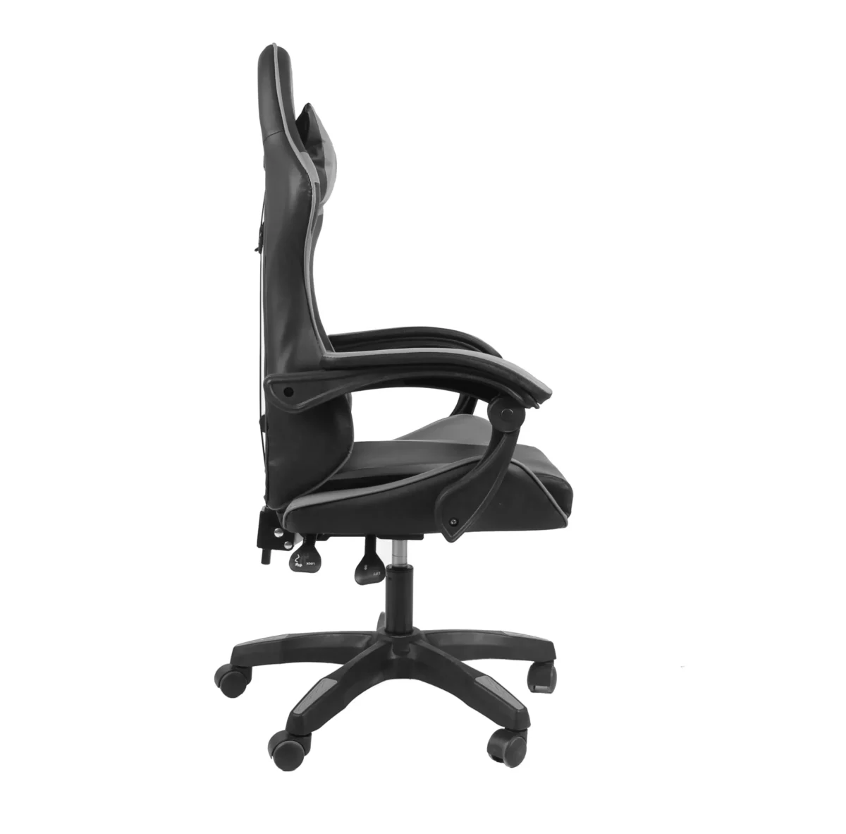 כיסא גיימינג Tesla דגם 7305, מבט צד המציג את עיצוב המושב הספורטיבי ומשענות היד