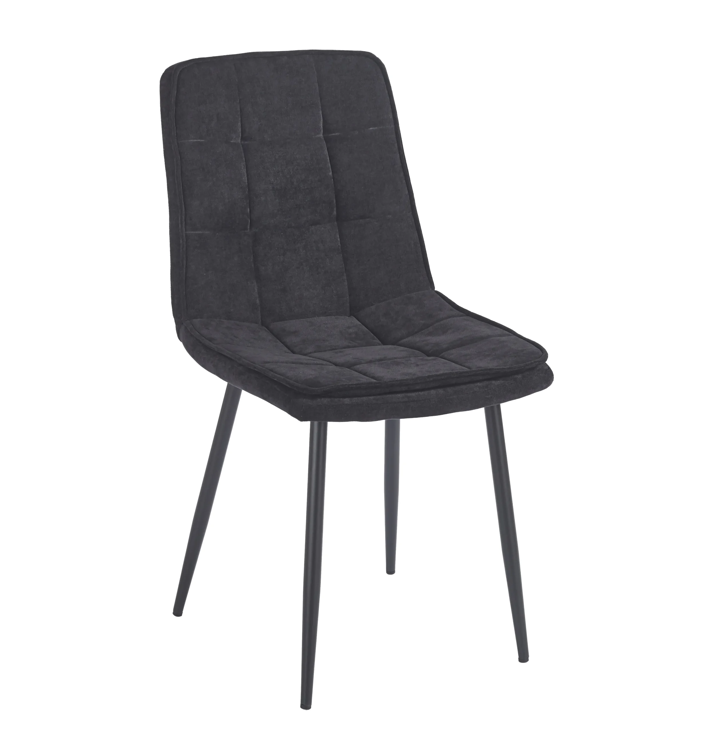 DC6252BLACK (2) כיסא מרופד לפינת אוכל דגם 6252 בצבע שחור – תמונה 1