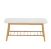 ⁦ספסל עם מתלה נעליים דגם 906 צבע קרם שילוב אלון⁩ – תמונה ⁦3⁩