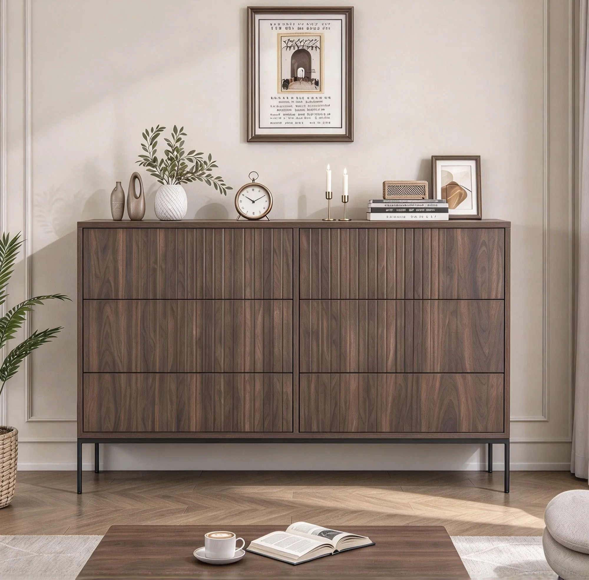 SH5369WALNUT-v2-2.webp שידת אחסון 6 מגירות דגם 5369 בצבע אגוז – תמונה 1